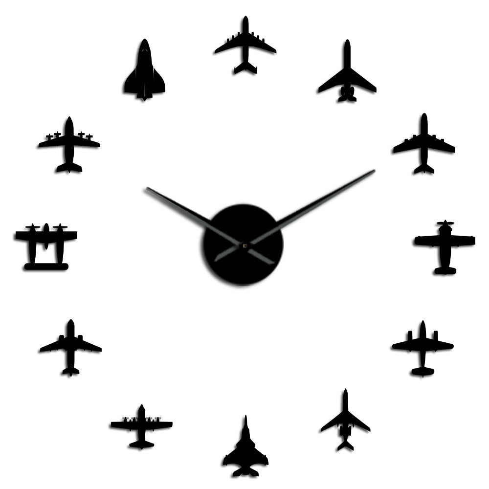 Acrylic plane huge wall clock