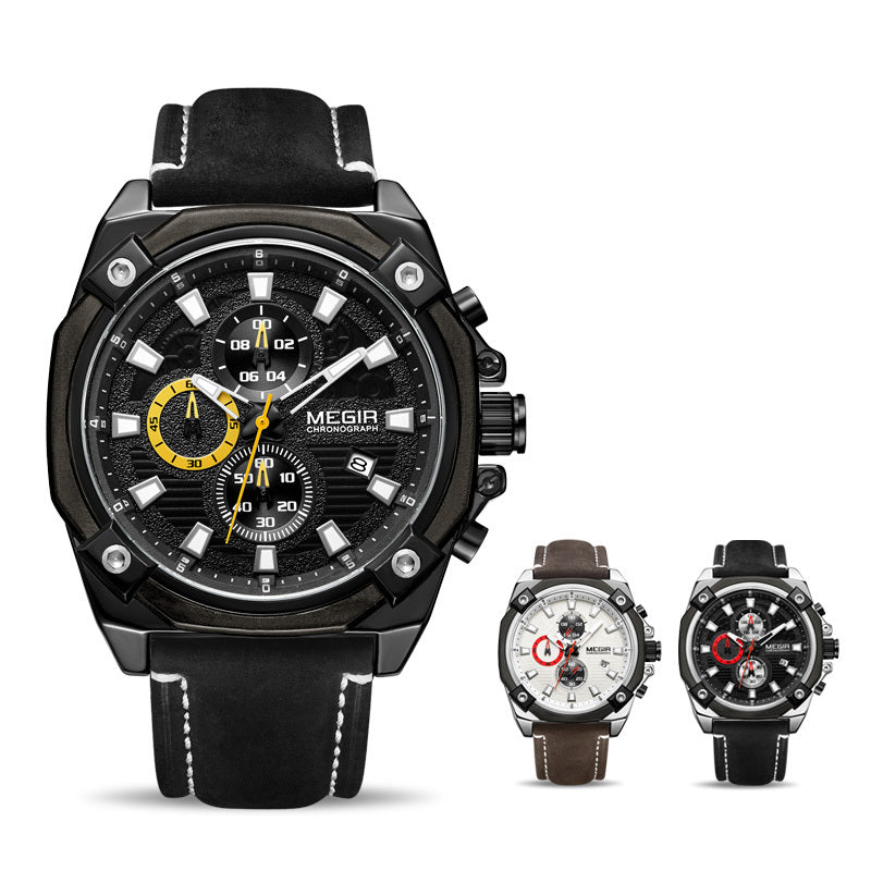 Watch Multifunctional Chronograph Sports Calendar Quartz Watch Men's Watch