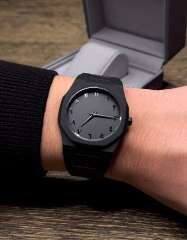 Black Aura Arabic Watch Stainless steel mens