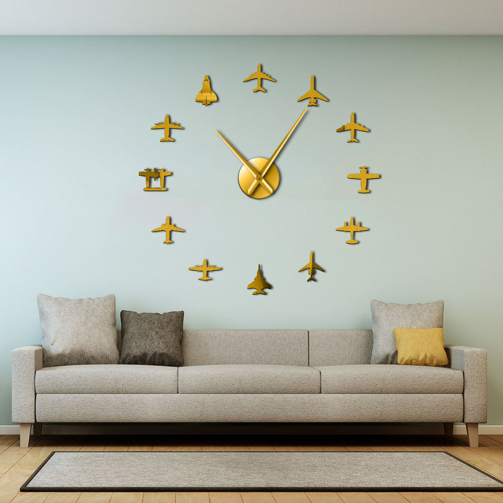 Acrylic plane huge wall clock