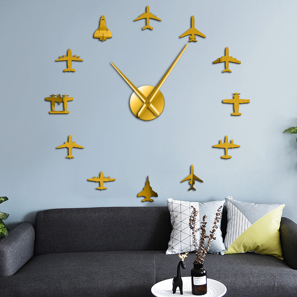 Acrylic plane huge wall clock