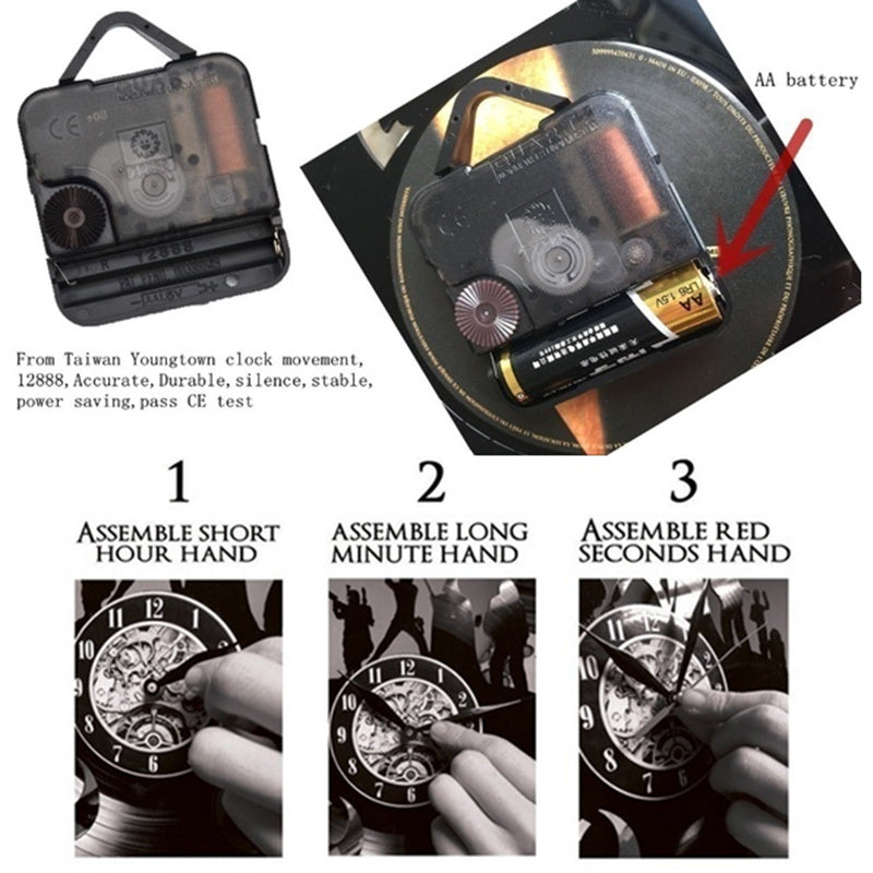 Vinyl record wall clock