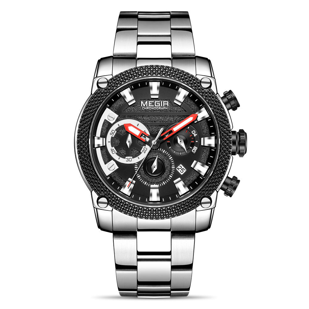 Meijier Watch Men's Fashion Large Dial Business Chronograph Quartz Men's Watch