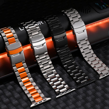 Suitable For Agpple Watch S10 Titanium Alloy Three-bead Strap