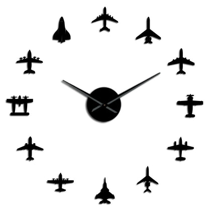 Acrylic plane huge wall clock