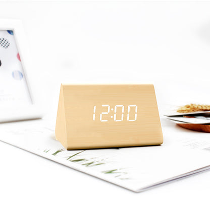 Wood clock mini electronic alarm clock
