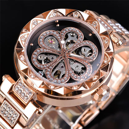 Forsining Mechanical Automatic Ladies Watches  Rose Gold Stainless Steel