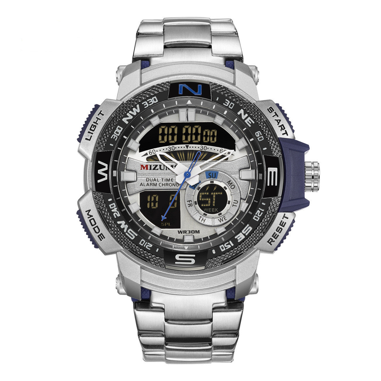 New Men's Watch Waterproof Steel Band Quartz Watch Sports Electronic Watch