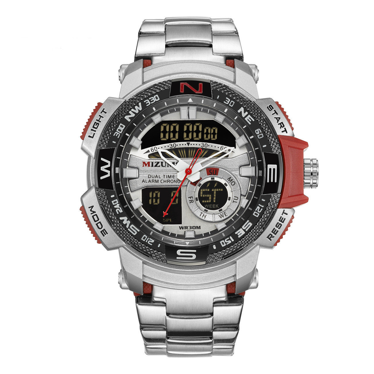 New Men's Watch Waterproof Steel Band Quartz Watch Sports Electronic Watch