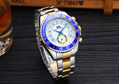 Automatic Mechanical Luminous Room Gold Steel Belt Men's Watch