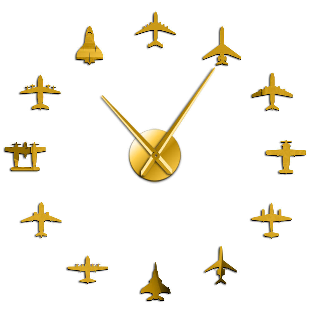 Acrylic plane huge wall clock