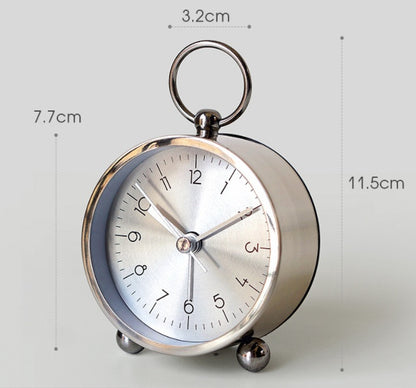 Thick Aluminum Creative Clock Alarm Clock Mute Bedside Clock Luminous