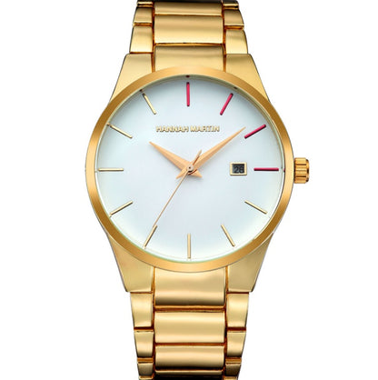 Men's steel belt watch vacuum plating business casual multi-function calendar quartz watch