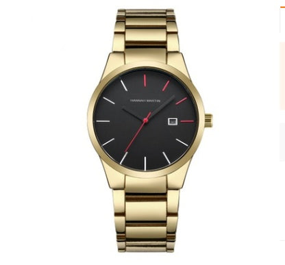 Men's steel belt watch vacuum plating business casual multi-function calendar quartz watch