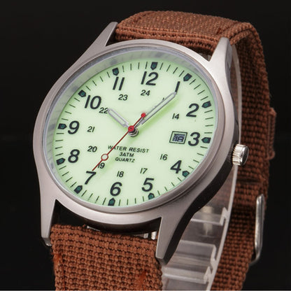Watches Fabric Band Military Calendar Army Clock