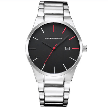 Men's steel belt watch vacuum plating business casual multi-function calendar quartz watch