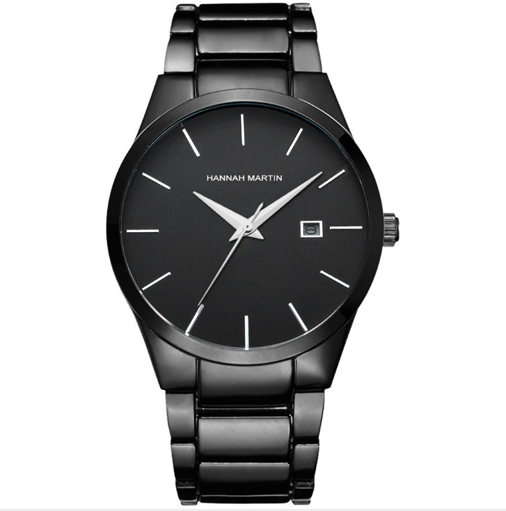 Men's steel belt watch vacuum plating business casual multi-function calendar quartz watch