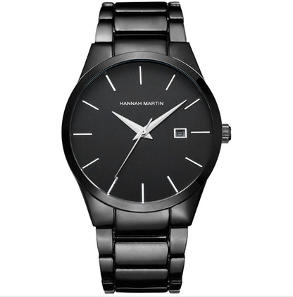 Men's steel belt watch vacuum plating business casual multi-function calendar quartz watch