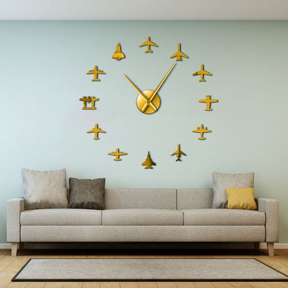 Acrylic plane huge wall clock