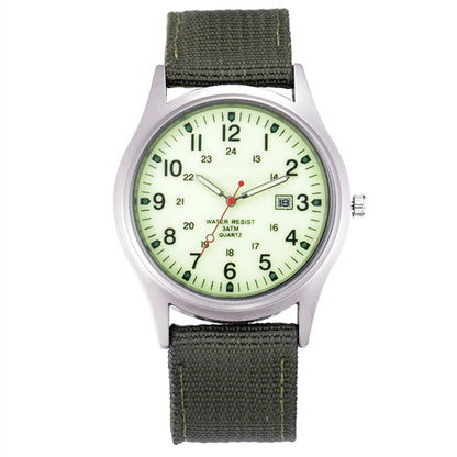 Watches Fabric Band Military Calendar Army Clock