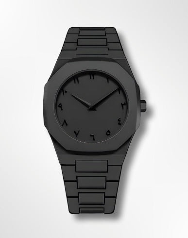 Black Aura Arabic Watch Stainless steel mens
