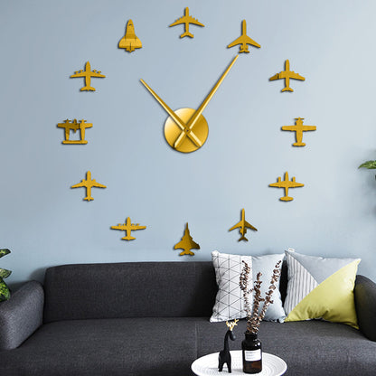 Acrylic plane huge wall clock