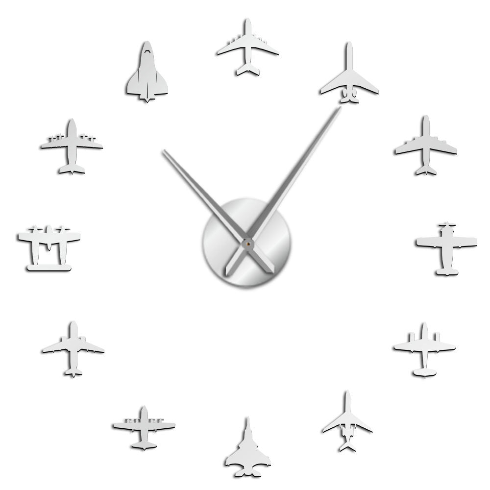 Acrylic plane huge wall clock