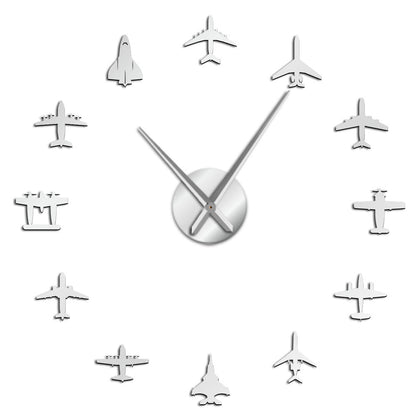 Acrylic plane huge wall clock