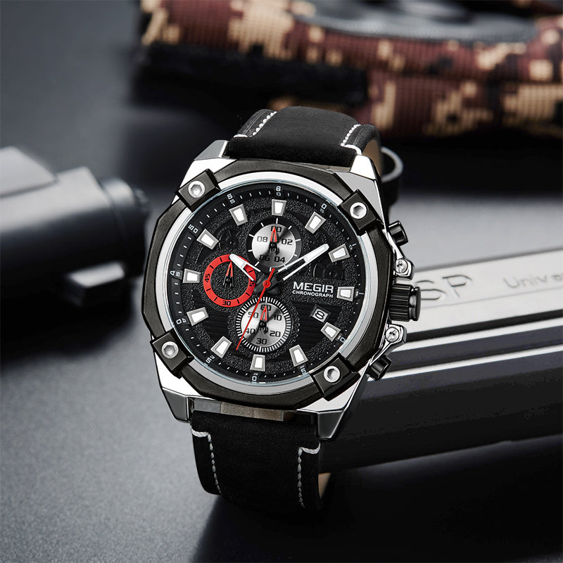 Watch Multifunctional Chronograph Sports Calendar Quartz Watch Men's Watch
