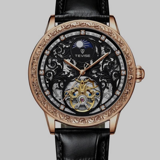 Business Casual Waterproof Hollow Out Men's Mechanical Watch