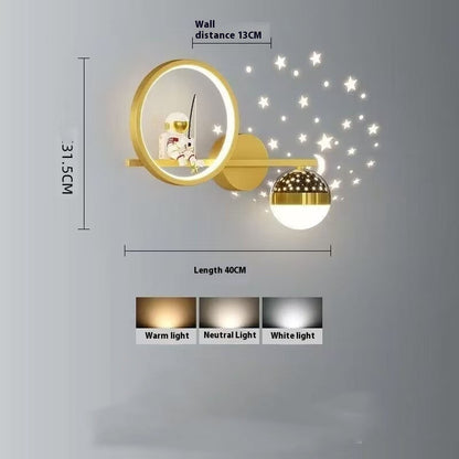 Astronaut Children's Room Wall Lamp Creative LED Background Wall Lamp