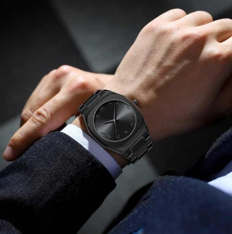 Black Aura Arabic Watch Stainless steel mens