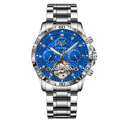 Fashion Business Men's Waterproof Tourbillon Steel Belt Mechanical Watch