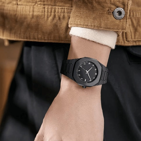 Black Aura Arabic Watch Stainless steel mens