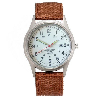 Watches Fabric Band Military Calendar Army Clock