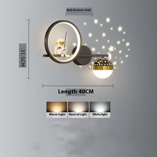 Astronaut Children's Room Wall Lamp Creative LED Background Wall Lamp